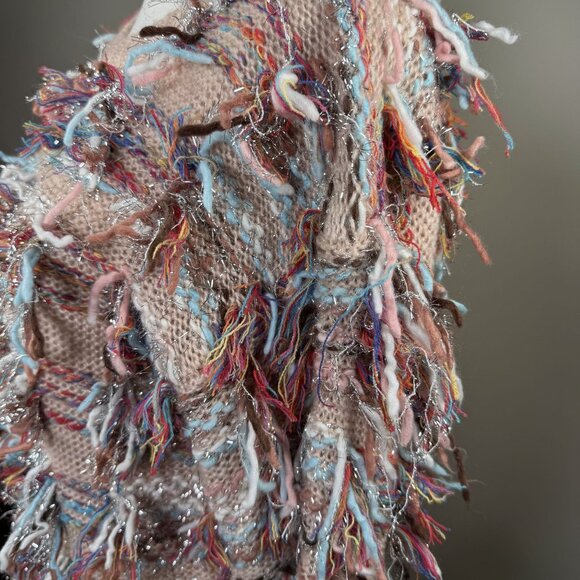 NEW Akira Womens S Dress Multicolor Fringe Knit Sweater Party Cocktail Winter - Picture 7 of 12